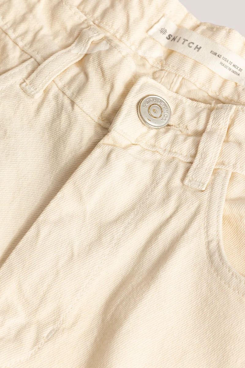 SNITCH Adventure-Ready Cream Cargo Jeans